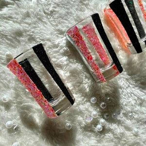 Pink and Black Shot glasses